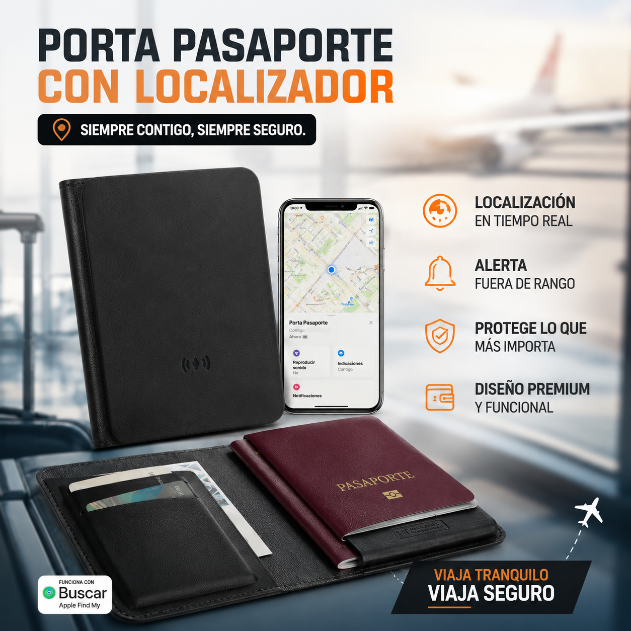 Porta Pasaporte Inteligente con Localizador
